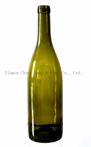 Gwydr lliw gwyrdd tywyll 750ml gwin Bwrgwyn potel (GR750-1823DG)