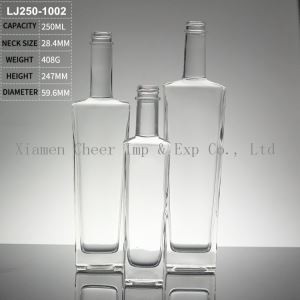 Cyflenwr Tsieineaidd Fflint uchel 250ml gwirod botel fodca gwydr botel LJ250-1002